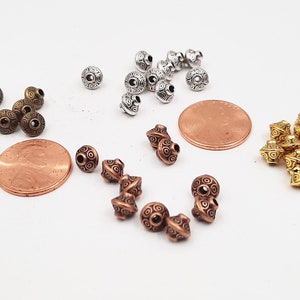 Assorted Antique Bicone Spacer Beads Jewelry Findings  6.5mm x 6.5mm AABSB6.5MM-10TD1