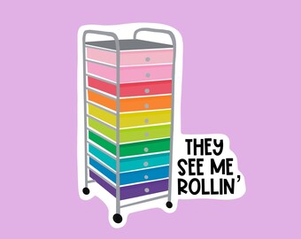 Teacher Rainbow Cart Sticker | Teacher Rainbow Sticker | Teacher Appreciation | Teacher Gift | Water Bottle Sticker | Laptop Sticker