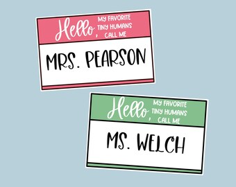 Personalized Teacher Name Tag Sticker | Teacher Sticker | Teacher Appreciation | Teacher Gift | Water Bottle Sticker | Laptop Sticker