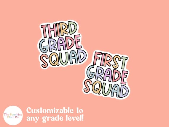 Teacher Grade Level Squad Sticker | Custom Teacher Sticker | Personalized Teacher Sticker | Teacher Gift | Teacher Appreciation
