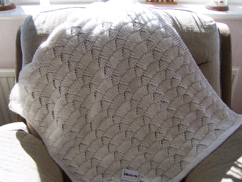 Knitted Blanket, Baby Blanket, Hand Knitted Baby Blanket, Reversible