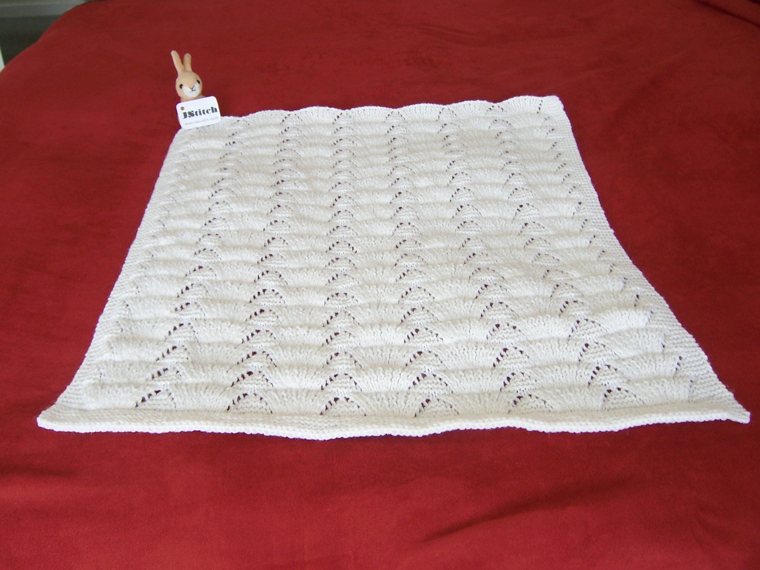 Knitted Blanket, Baby Blanket, Hand Knitted Baby Blanket, Reversible