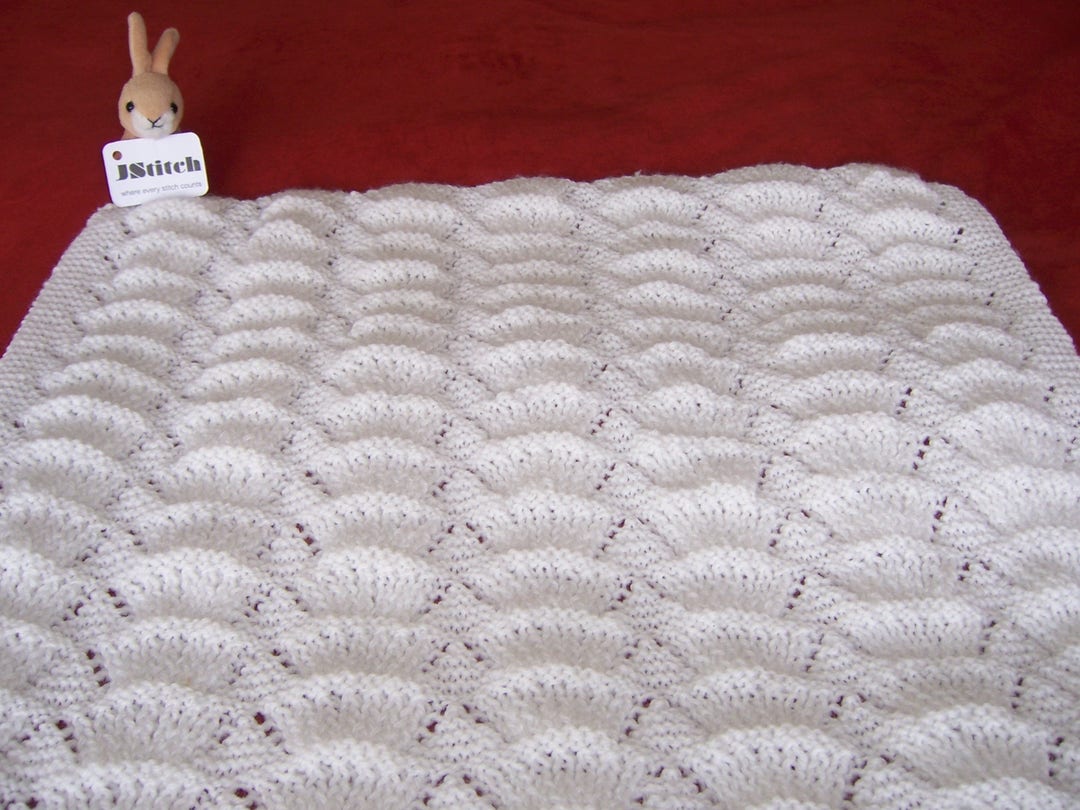 Knitted Blanket, Baby Blanket, Hand Knitted Baby Blanket, Reversible Baby Blanket, Hand Made