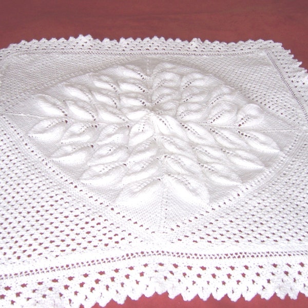 Baby Blanket, Hand Knitted Baby Blanket,  Blanket for Baby, Gift for Baby, White Baby Shawl, Baby Shawl, Unisex Babies Blanket
