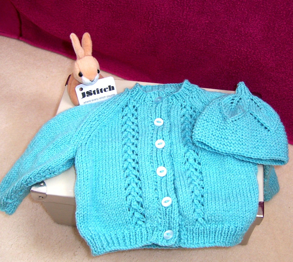 Hand Knitted Cardigan Hand Knitted Set Round Neck Cardigan Etsy UK