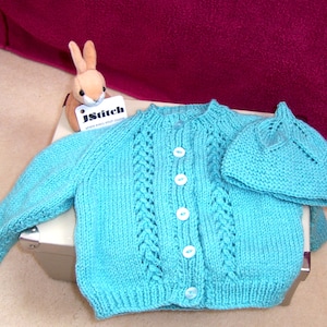 Hand knitted cardigan, Hand knitted set, Round neck cardigan, Hand knit for girls, Knitted cardigan, Knits for girls Hand knitted hat