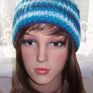 Knitted hat, Ladies Hat, Hand knitted hat, Rib hat, Slouch hat, Beanie, Hand knitted winter hat, Secret Santa,