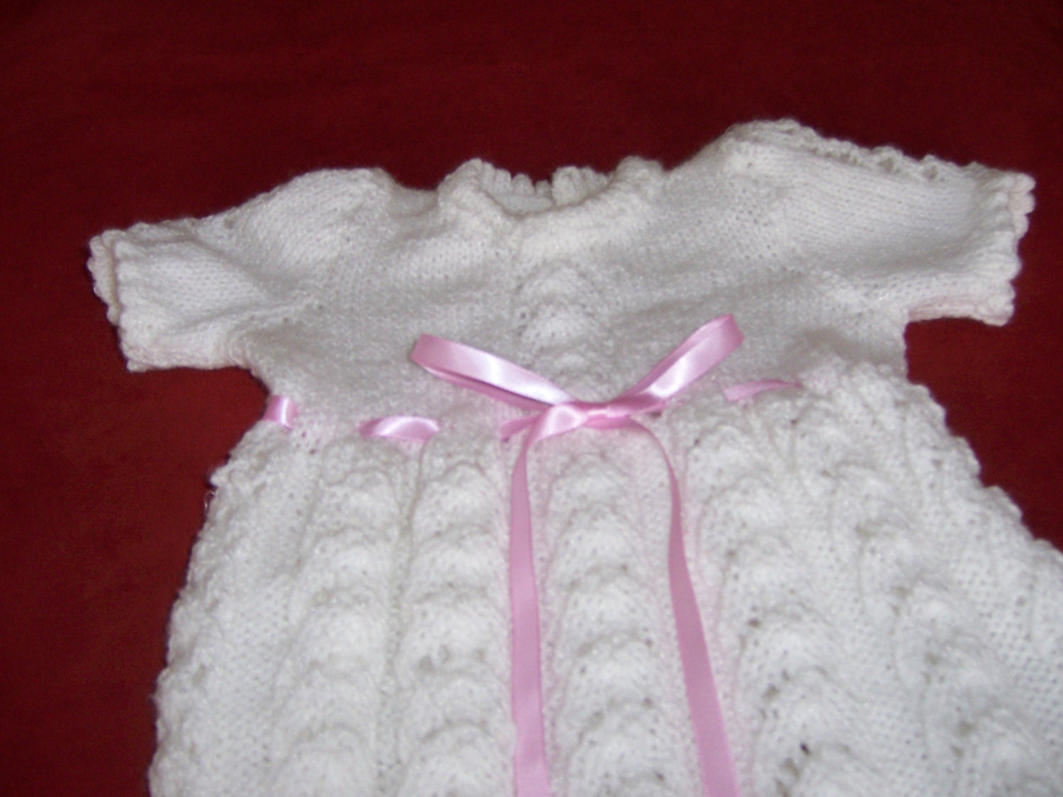 Christening Gown, Hand Knitted Christening Gown, Christening Robe