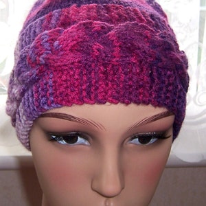 Knitted hat, Ladies Hat, Hand knitted hat, Cable hat, Slouch hat, Beanie, Hand knitted winter hat, Secret Santa,