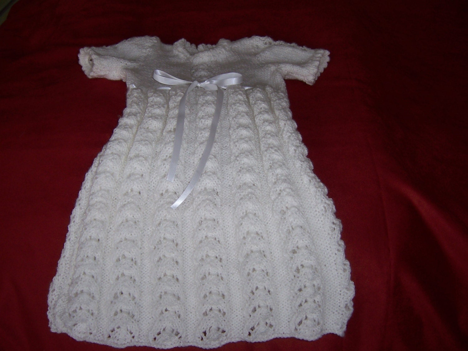 Christening Gown, Hand Knitted Christening Gown, Christening Robe