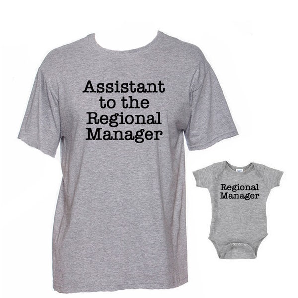 Assistant to the Regional Manager Shirt and Regional Manager Bodysuit | New Dad Gift | Father's Day | Daddy and Baby Matching Shirt Set