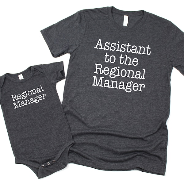 Assistant to the Regional Manager Shirt and Regional Manager Bodysuit | New Dad Gift | Matching Father Son Outfit | Father's Day