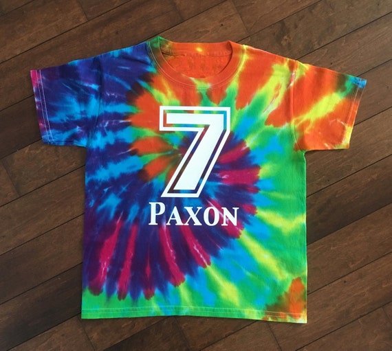 Kids Tie Dye Shirt | Number Shirt | Birthday Number Shirt | Personalized Birthday Shirt | 7th Birthday Shirt | Boys Tie Dye | Girls Tie Dye