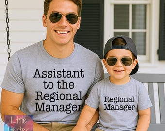 Assistant to the Regional Manager Shirt and Regional Manager Bodysuit | New Dad Gift | Father's Day | Daddy and Baby Matching Shirt Set