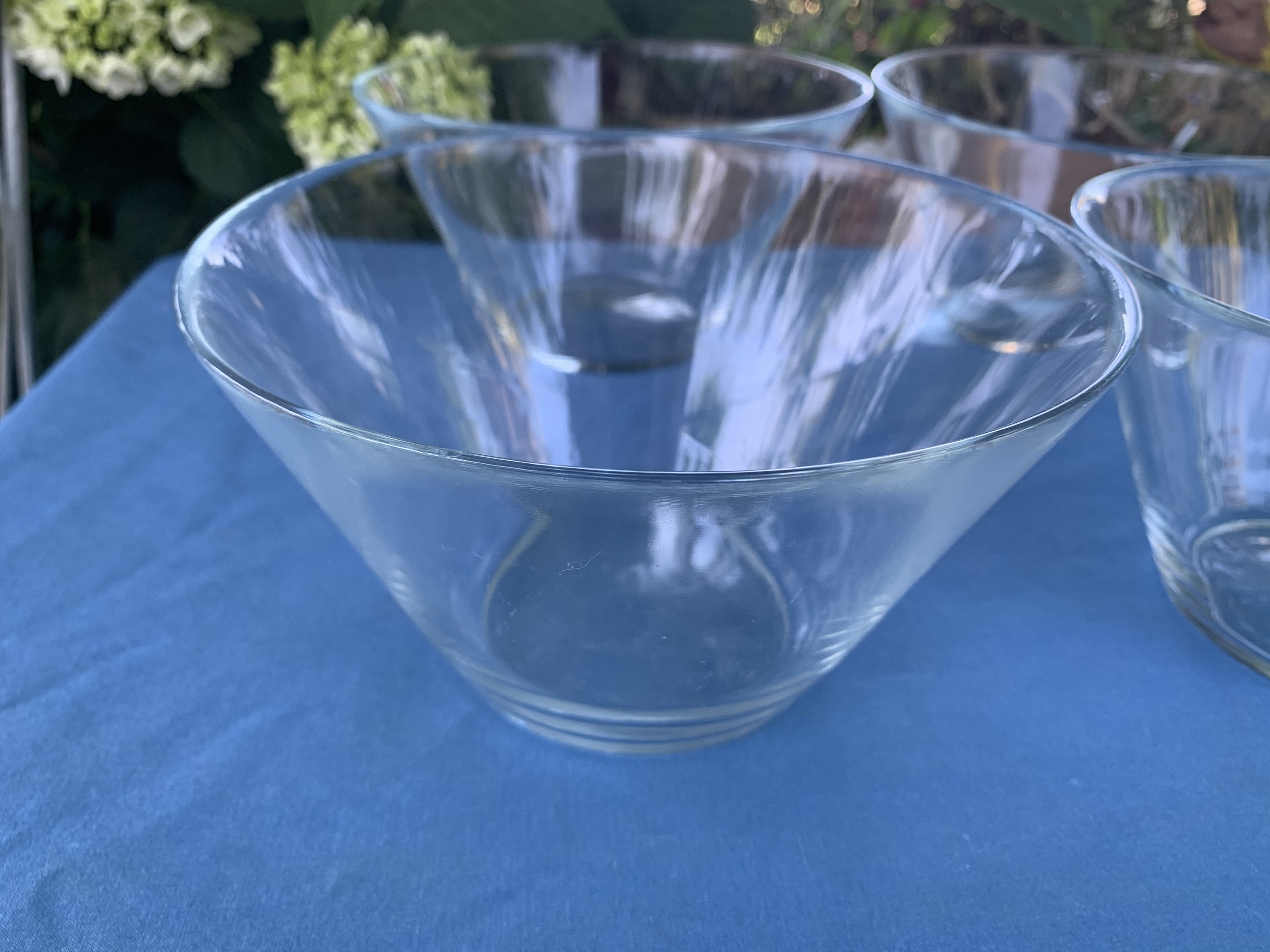 Vintage Clear Glass Large Salad Bowls By K Hagberg M Hagberg Etsy