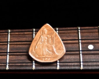 Coin Guitar Pick  - 1967 British Penny Plectrum