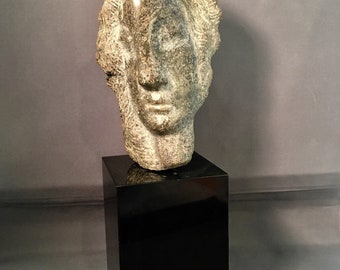 Bernard Simon Original Carved Stone Sculpture - Female Bust -  MOMA