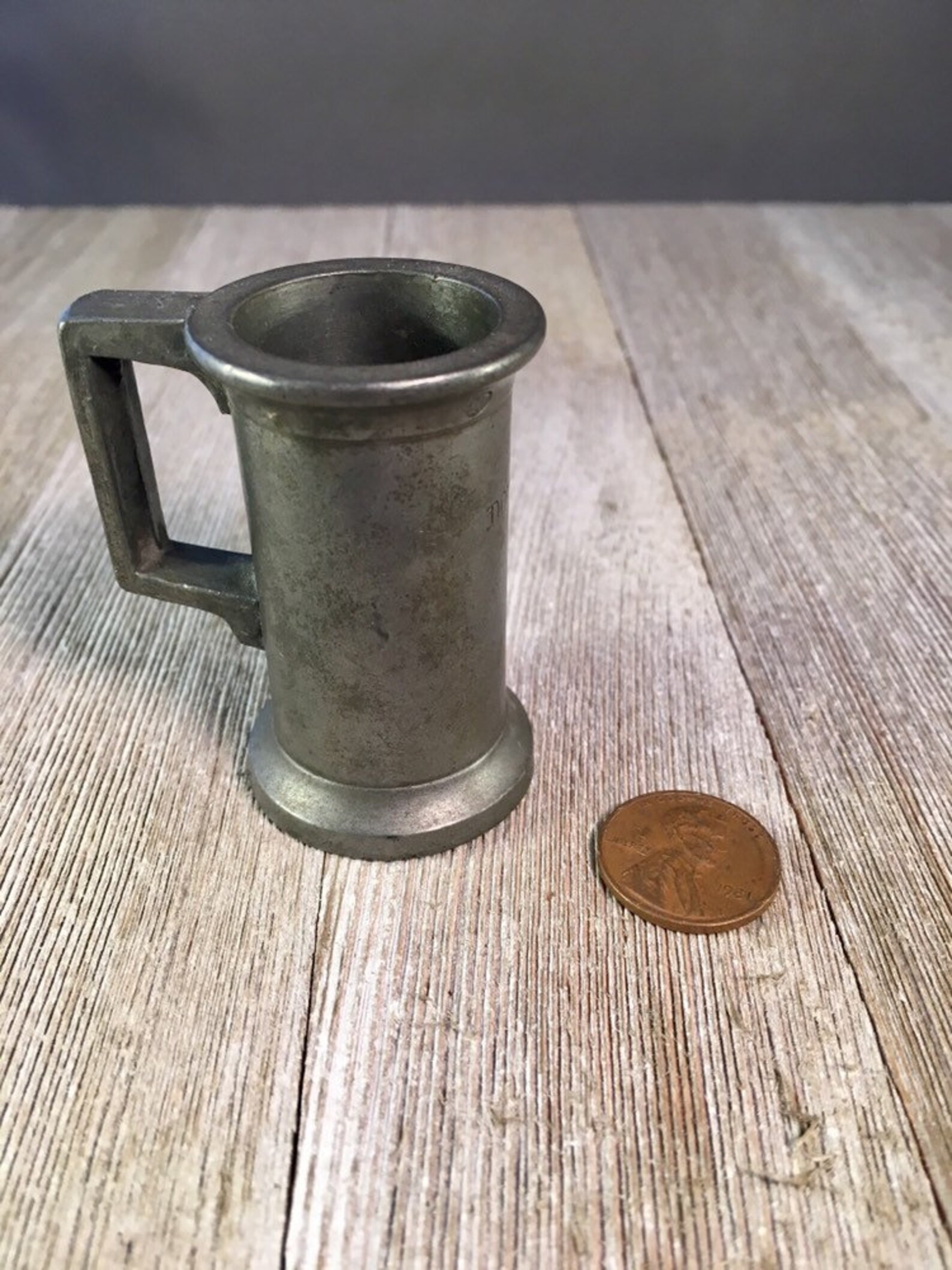Vintage Pewter Measuring Cup/Tankard Made in France Double Etsy