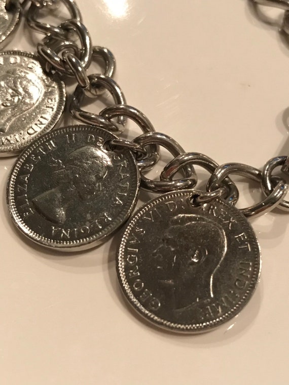 Charm Bracelet - Vintage Canadian Coin Jewelry - C