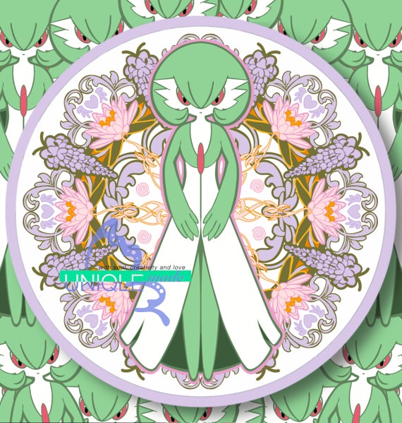 Fairy/psychic Type Art Nouveau Inspired Gardevoir Pokmon Circle Sticker -  Etsy