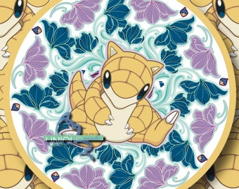Bodentyp Jugendstil inspirierte Sandspieß Pokemon Kreis Aufkleber