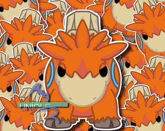 Feuer/Boden Typ Chibi Stil Camerupt Pokemon Gestanzte Aufkleber Niedlich
