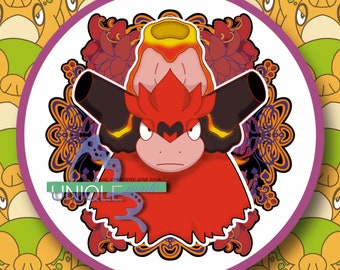 Feuer/Boden Typ Jugendstil inspiriert Mega Camebruch Pokemon Kreis Sticker