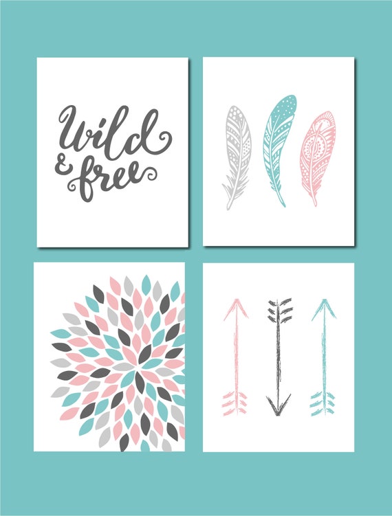 Feathers wall print/Boho wall print/Girls wall print/Feathers wall art Feathers wall print/Boho wall print/Girls wall print/Feathers wall art