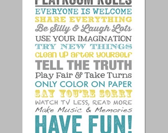 Playroom Rules Wall Art Printable Play Room Decor Print Playroom Gift Playroom Printable Big Brother Gift INSTANT DOWNLOAD PRINTABLE