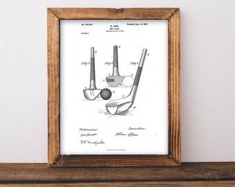 Golf Lover Gift, Patent Print, Golfer Gift, Patent Print, Vintage Print, Blueprint Art, Gift for Dad, Patent Art, Patent Wall Art,
