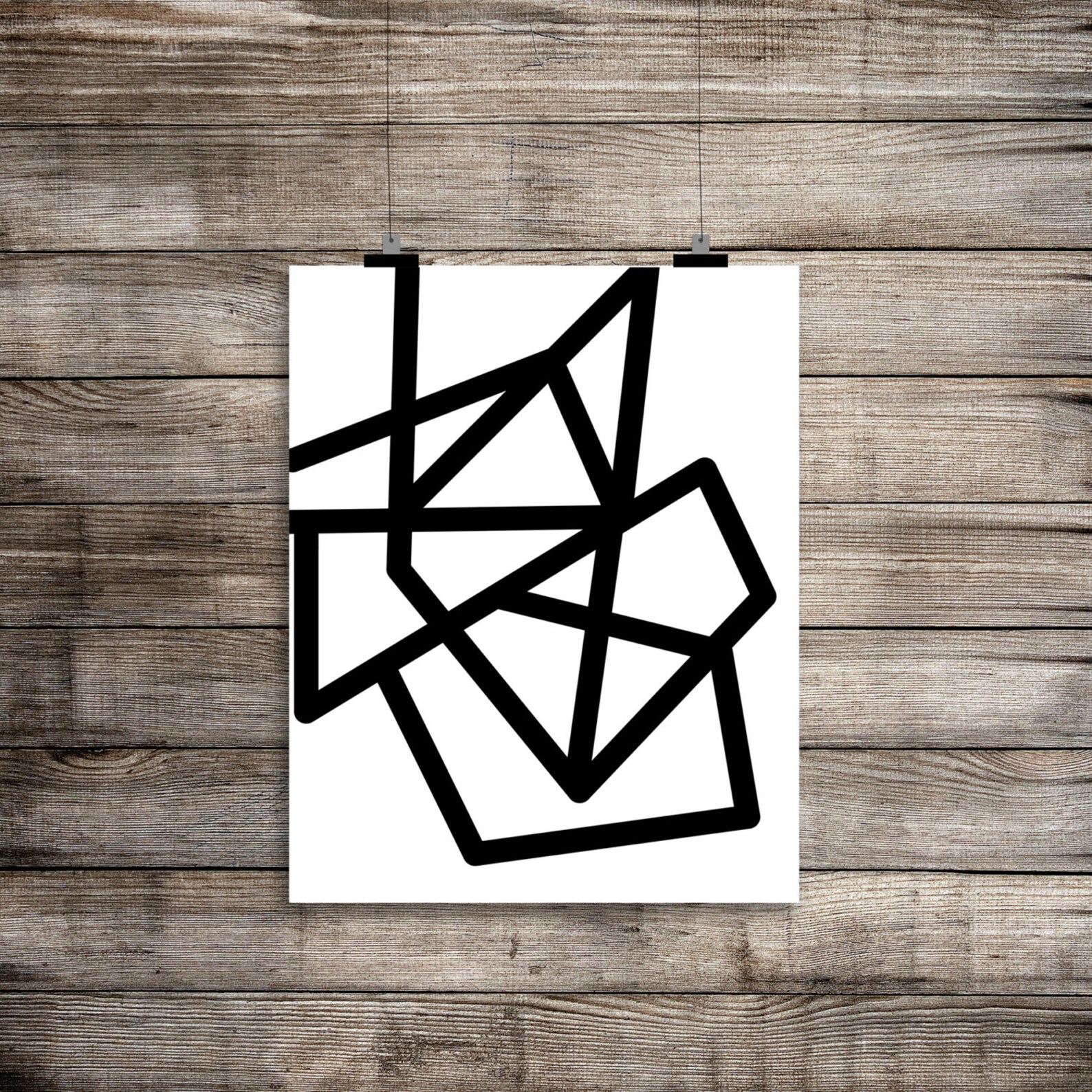 Geometric Printable Black and White Art Abstract Art Modern Art Black ...