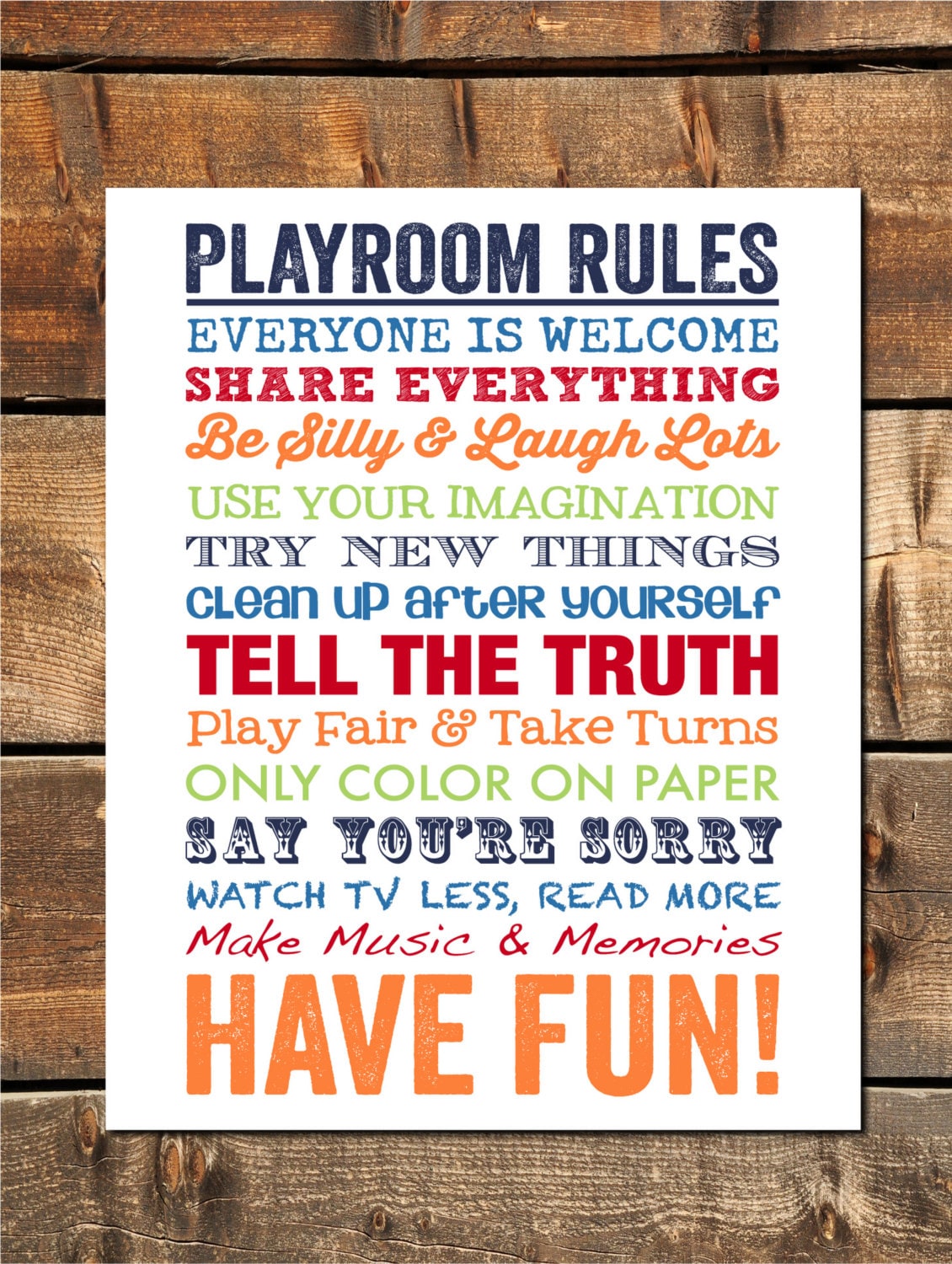 Playroom Decor Playroom Rules Playroom Sign Playroom Etsy