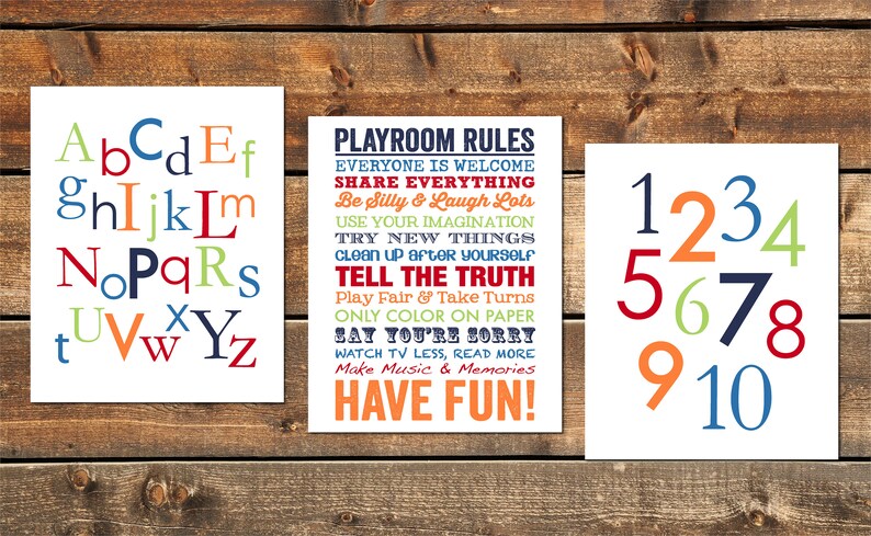 Playroom Rules Wall Art Printable Play Room Decor Print Gift Big Brother Instant