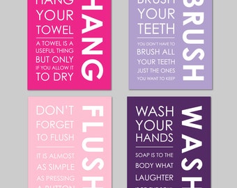 Pink Bathroom Art - Etsy