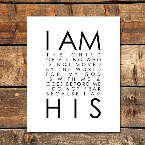 I Am His Sign, Rustic Nursery, Farmhouse Nursery, Baptism Gift, Godchild Gift, Scripture Nursery, Baby Dedication Gift, I Am A Child of God