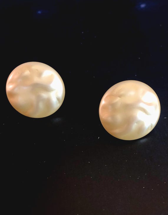 Vintage Pearl Style Clip-On Earrings 50s 60s Baroque Style Jewelry