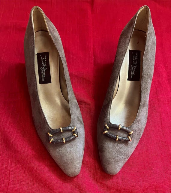 Vintage Sesto Meucci Gray Suede Pumps