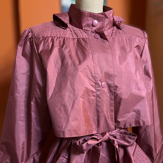 Vintage Pink Mauve Rain Trench Coat