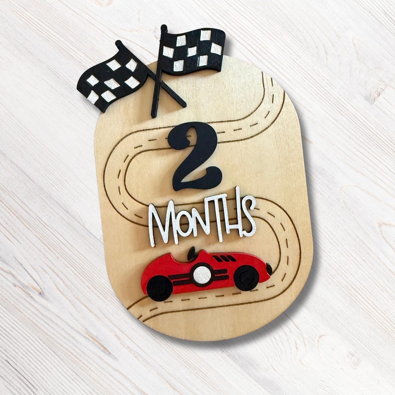 Race Car Baby Monthly Milestones – Photo Prop Set for First Year - Baby ...
