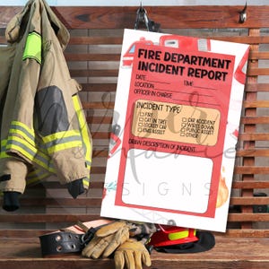 Fire Department Incident Report: Pretend Play Firefighter Activity (PDF Download, 8.5x14 in)