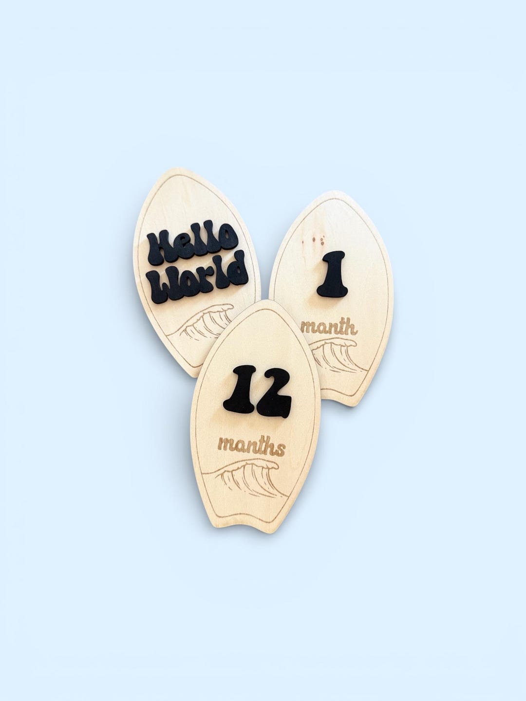 Surfboard Baby Milestone Discs | Wooden Monthly Milestones | Beach Baby ...