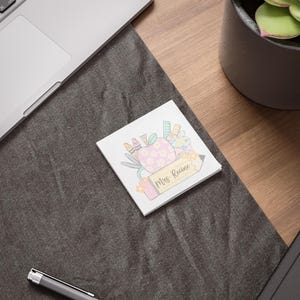 Personalized Sticky Note Pad for Teachers – Custom Name School Supplies Gift, Cute Classroom Decor, Teacher Appreciation