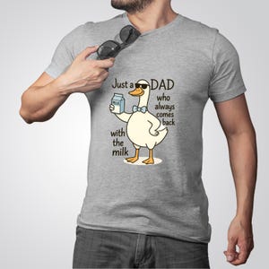 Funny Duck Dad Milk PNG | Cool Goose with Milk Cartoon Clipart | Father’s Day Humor Digital Download, Father’s Day Gift