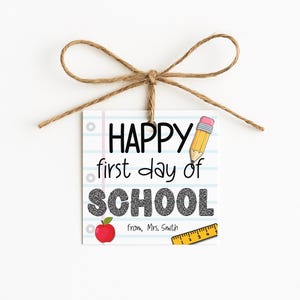Editable Back to School Gift Tags: Teacher Classroom Printable (Canva Template, 3x3 inches)