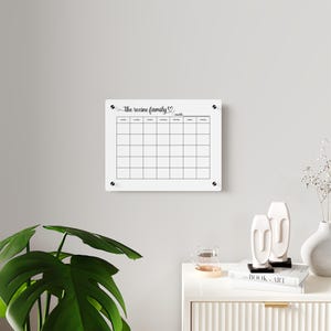 Personalized Acrylic Wall Calendar: Family Command Center, Dry Erase Planner