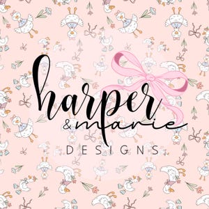 Floral Goose Coquette Seamless Pattern (PNG Digital Download)