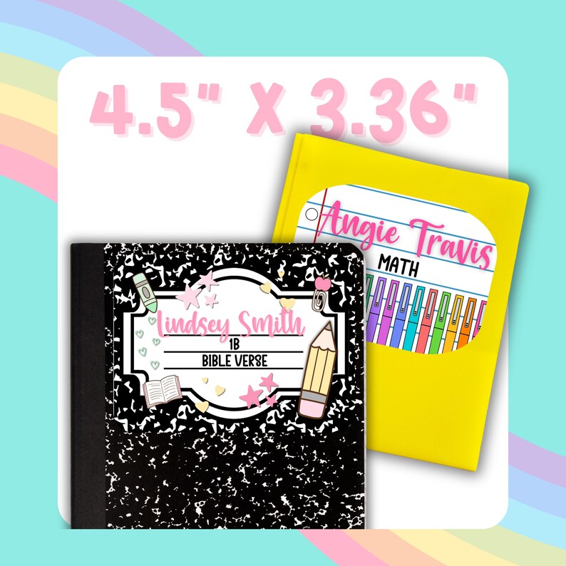 Personalized Composition Book Sticker, Custom Name Sticker, Custom ...