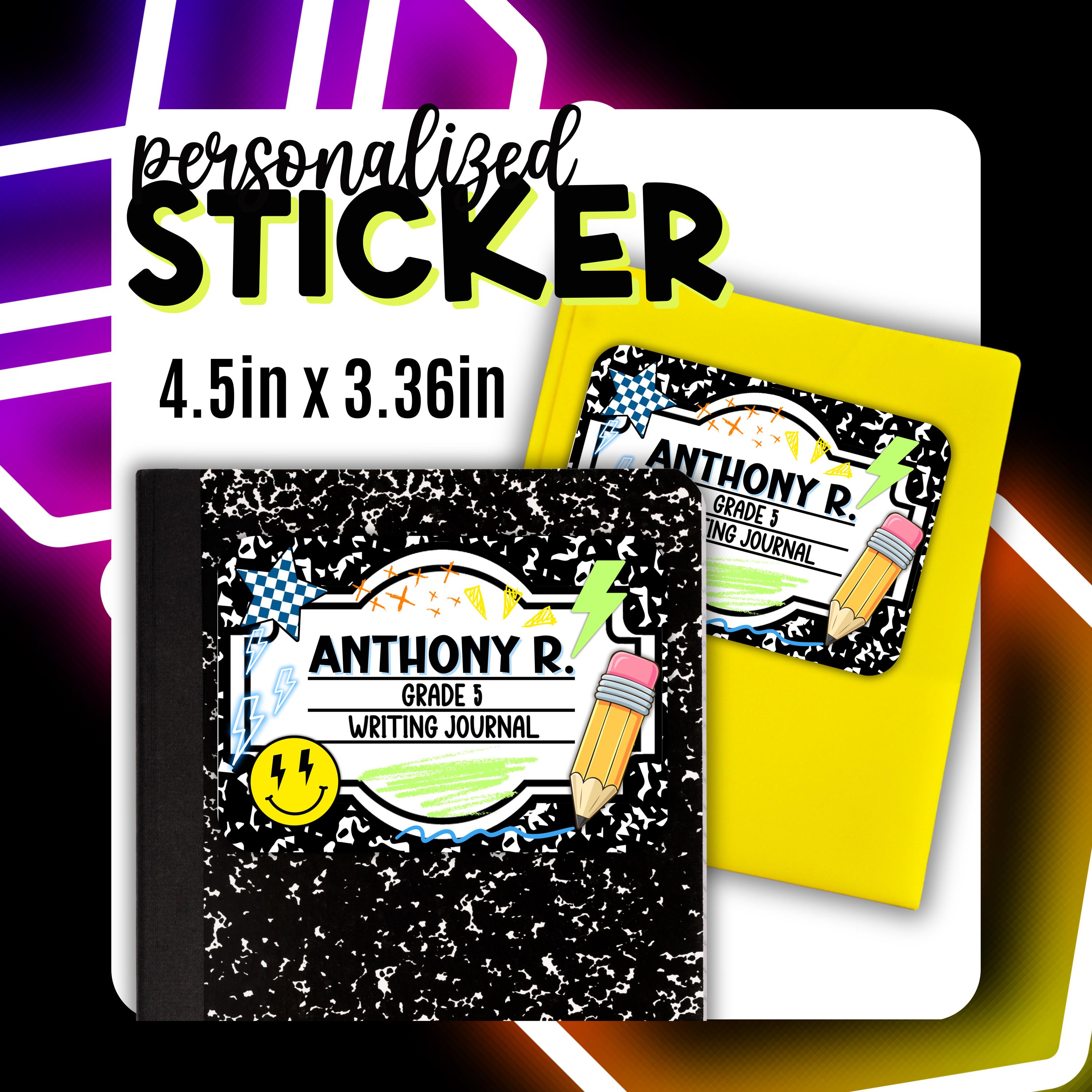 Stickers For Notebooks Personalized Notebook Sticker: Custom Name Label for School - Etsy