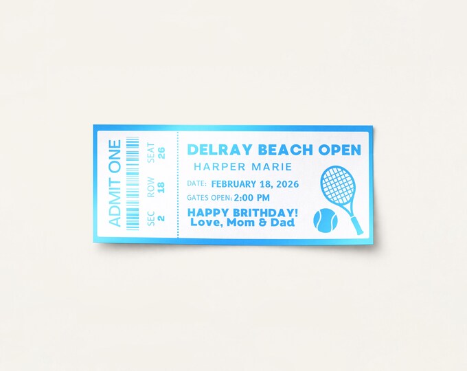Custom Foiled Tickets – Personalized Event, Party, Birthday Gift or Wedding Favors