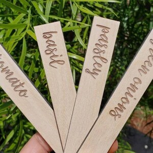 Wooden Herb Plant Sticks | Vegetable Markers | Labels | Wooden Garden Stakes | Plant Tags | Garden Decor | Herb Markers